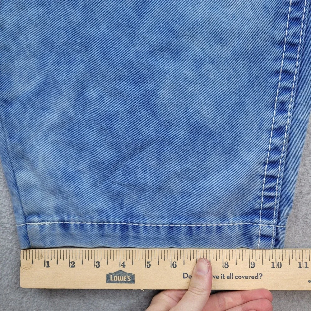 True Religion Cargo Pants Mens 38x32 Blue Acid Wash Baggy Y2K Streetwear